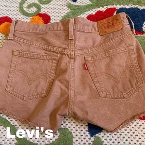 Levi’s sz 24 0 brown denim jean shorts button fly